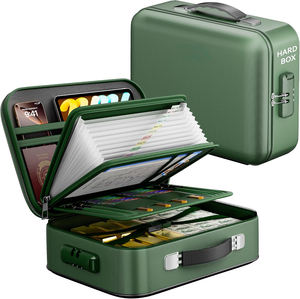 Portable Hard File <strong>Box</strong> Bag Suitcase Anti-theft Fireproof <strong>Storage</strong> Organizer Bag for Documents Certificates Passports Files - Product Image 1