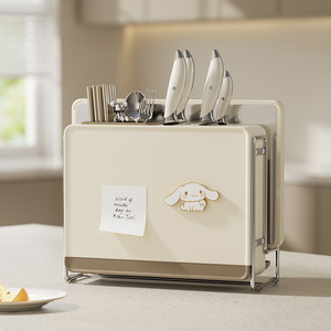 Knife Holder Storage Rack Countertop Wall Mounted Multi Function Knife Organizer Kitchen Cutting Board Chopsticks Holder - Product Image 1