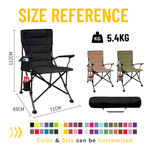 야외 휴대용 접이식 캠핑 의자 초경량 패딩 처리된 단단한 팔걸이 옥스포드 원단 체육관용 - Product Image 5