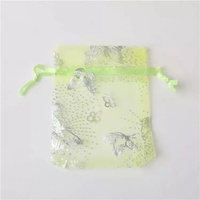 Noël cordon cadeau bijoux emballage papillon Organza sac pochette bijoux emballage sacs 7x9cm