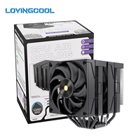 Refroidisseur d'air pour processeur de jeu Lovingcool, design unique, hydraulique, cuivre, aluminium, 270W, TDP élevé, 6 caloducs en cuivre, sans éclairage
