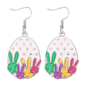 Pendientes con forma de cesta de huevos de Pascua, de metal, hechos a mano, regalo de vacaciones de primavera para mujeres y adultos - Product Image 3