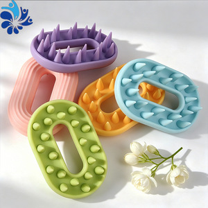 Cepillo masajeador de silicona para el cuero cabelludo, forma ovalada, para el cuidado del cabello y la relajación - Product Image 5