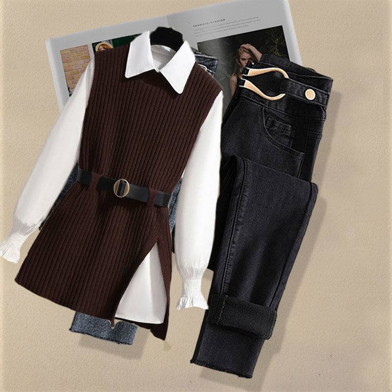 Gilet 1912 caffè + camicia + pantaloni neri