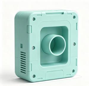 Service de pièces en plastique ABS moulées par injection sur mesure avec cylindre central et trous de fixation en couleur vert menthe - Product Image 3