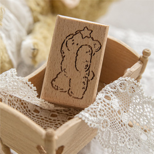 1 Tampon <span class=keywords><strong>de</strong></span> la série Xiongxiong's Time Book, motif dessiné à la main <span class=keywords><strong>de</strong></span> style vintage, pour la décoration <span class=keywords><strong>de</strong></span> journal quotidien - Product Image 3
