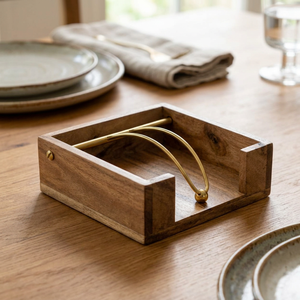 Caja de pañuelos de madera maciza hecha a mano, soporte de pañuelos de madera, estuche rústico para servilletas, decoración para el hogar, oficina, hotel, venta al por mayor - Product Image 1
