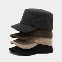 Casquette de baseball unisexe à dessus plat de couleur unie pour l'automne et l'hiver, style décontracté rétro, casquette de cadet