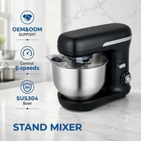 Batteur sur socle électrique professionnel en acier inoxydable 7L pour cuisine, design à tête inclinable, 1500W, certifié GS, 2-en-1 portatif et sur pied