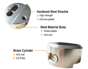 <span class=keywords><strong>Candado</strong></span> de Alta Calidad con Grillete Oculto de 73 mm, <span class=keywords><strong>Candado</strong></span> Redondo de Acero Tipo Disco de Hockey, <span class=keywords><strong>Candado</strong></span> con Grillete Oculto para <span class=keywords><strong>Puerta</strong></span> de Camioneta con Llave - Product Image 4