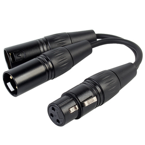สายแยกสัญญาณ <span class=keywords><strong>XLR</strong></span> รุ่น YC024 สำหรับมืออาชีพ, สาย <span class=keywords><strong>XLR</strong></span> ตัวเมียเป็น <span class=keywords><strong>XLR</strong></span> ตัวผู้ 2 ตัว สำหรับการบันทึกเสียงในสตูดิโอและการแสดงสด - Product Image 1