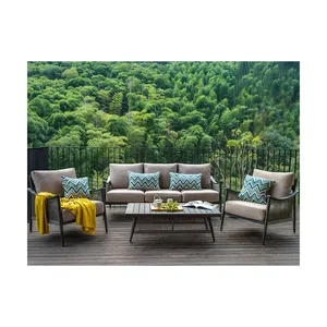 2024 Nieuw Product 4 Stuk Kd Sofa Meubels Luxe Tuin Buiten Geweven Touw Meubelen Tuin Rotan Set Sets