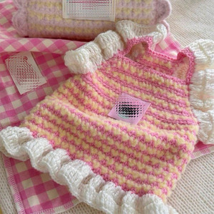 Pet Knitted Vest <b>Pink</b> Striped Cotton Cute Design For Small Dogs Cats Yorkshire Terrier Bichon Frise Teddy <b>Bear</b> - Product Image 1