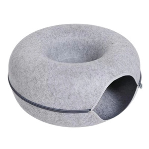 Casa para Gatos en Forma de Donut y Cama Túnel, Diseño Moderno de Fieltro para que los Gatos se Escondan, Interactivo para Interiores en Verano - Product Image 3