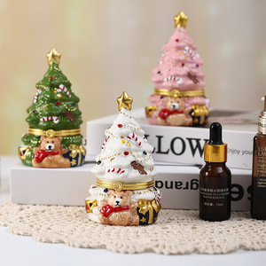 Mystic Arts Christmas Tree Bear Ceramic Ornament <b>Mini</b> Desktop <b>Storage</b> <b>Box</b> Jewelry <b>Box</b> Holiday Decoration Gift Craft - Product Image 2