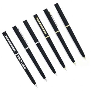 Stylo bille de luxe personnalisé avec logo, corps jaune en plastique, encre noire, pour fournitures de bureau et cadeaux d'affaires - Product Image 1