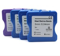 Bandes matricielles dentaires en acier inoxydable enroulables, 3 m par boîte, épaisseur 0,04 mm, plusieurs largeurs disponibles pour la restauration dentaire en clinique