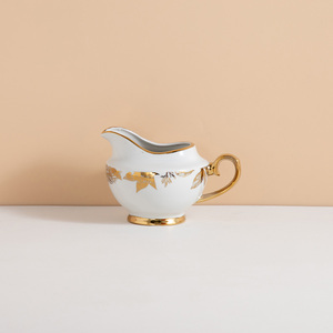 Service de vaisselle de luxe en porcelaine fine avec feuille d'or, personnalisable en gros, vaisselle imprimée avec logo pour supermarché, restaurant, banquet de mariage - Product Image 6