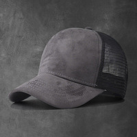 Nueva Gorra de Béisbol de 6 Paneles Ajustable de Malla y Gamuza con Forro Polar, Logotipo Personalizado, Protección Solar para Verano, Transpirable, con Contraste de Color