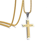 Colliers pour hommes en acier inoxydable PVD avec pendentifs religieux (Vœu de prière, verset biblique, croix) – Bijoux de mode raffinés