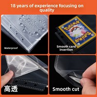 Shenglu A4 A5 Hojas de Recambio Transparentes para Álbum de Tarjetas Deportivas y de Juego, con Perforación Universal, Negras, de 4 Bolsillos y 9 Compartimentos