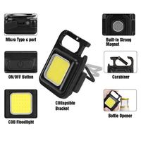 Tomsenda Lampe de poche LED rechargeable par USB, lampe de travail LED de poche, 3 modes, étanche, lampe d'urgence pour la pêche, petite lampe de poche