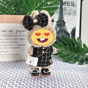 Conjunto <span class=keywords><strong>de</strong></span> traje <span class=keywords><strong>de</strong></span> muñeca Vestido estampado floral con detalles <span class=keywords><strong>de</strong></span> volantes Accesorio <span class=keywords><strong>para</strong></span> el cabello con lazo <span class=keywords><strong>Nylon</strong></span> y tela 17CM <span class=keywords><strong>para</strong></span> ropa (sin muñeca) - Product Image 3