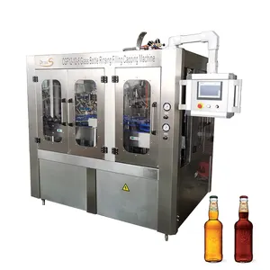 Small Scale Automatic Glass Bottle Wine / Carbonated Beverage / Beer Bottling Machine