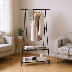 Perchero Triangular Myrva de Metal, Organizador de Armario de Dos Niveles, Diseño Minimalista - Product Image 2