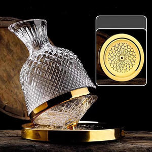 लक्जरी पर्यावरण के अनुकूल घूर्णन डिस्पेंसर 360 कताई व्हिस्की वाइन बोतल डिस्पेंसर 1500 एमएल पारदर्शी ग्लास शराब सबसे अच्छा उपहार सेट - Product Image 4