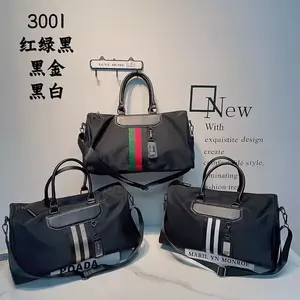 Erkek ve kadın seyahat çantaları moda çizgili çanta su geçirmez Oxford bez yeni büyük kapasiteli spor çantası