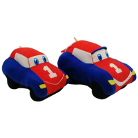 Jouet en peluche personnalisé de 10 pouces, voiture de course mignonne et douce, vente en gros d'usine,