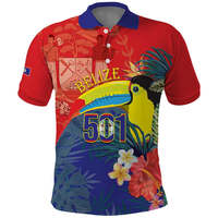 Polo personnalisé pour la Journée de l'Indépendance du Belize 1981 avec logo de Tucan à bec en bec de canard, T-shirt polo personnalisé avec logo Belize