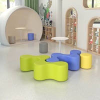 ZDH Kinder Buntes Dreieckiges PU-Leder-Sofa Modernes Design Sicher Umweltfreundlich Bequem für Wohnzimmer Schlafzimmer Schule Esszimmer