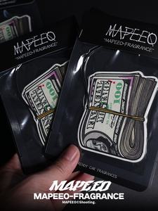 Diffuseur de parfum pour voiture en forme de dollar américain, ornement suspendu pour rétroviseur, feuille d'aromathérapie haut de gamme, parfum léger, cadeau - Product Image 5