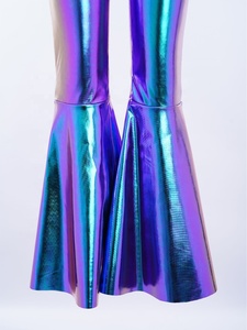 Trajes de Baile Metálicos para Niñas de 6 a 16 Años, Mono con Pantalones Acampanados para Baile Profesional, Fiestas Temáticas y Actuaciones en Escenario - Product Image 4