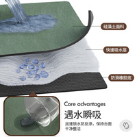 Tapis de drainage en terre de diatomées rectangulaire antidérapant pour comptoir de cuisine, tapis de séchage absorbant en PVC pour bar