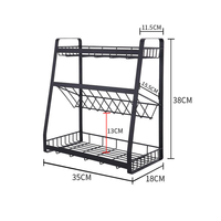 Organisateur de rangement pour épices en métal avec design coulissant pratique, accessoires de cuisine multi-usages, étagère à épices