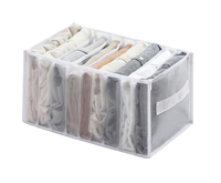 Organisateur de tiroir de garde-robe en polyester, pliable et empilable, avec compartiments en maille pour le rangement de sous-vêtements, chaussettes et soutiens-gorge