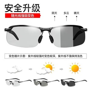 Gafas de sol polarizadas fotocromáticas de metal para hombre, protección UV400 antirreflejos para pesca, conducción y deportes al aire libre - Product Image 1