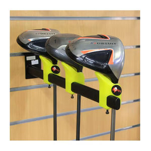 Support de rangement pour clubs de golf en métal en forme de L, avec crochets, revêtement poudré, 4 étagères, pour garage, atelier, vitrine, montage sur mur à lattes - Product Image 1