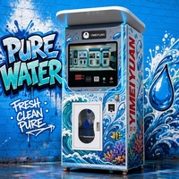 Distributeur d'eau glacée intelligent avec capteur, rinçage automatique, alerte à distance 4G, alarme de niveau d'eau faible, kiosque d'eau purifiée par osmose inverse 24H UV OEM