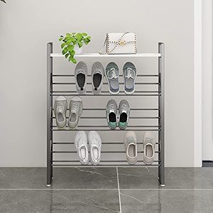 Industrial Metal Shoe Rack with Multi-Shelves and Bench Sturdy Durable <b>Rustic</b> Design for Clutter-Free Shoes Collection - Product Image 4