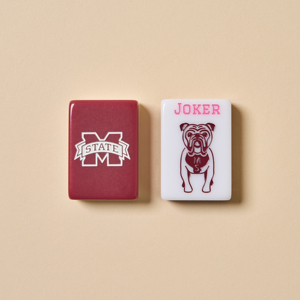 Fichas de Mahjong Mississippi State Westwind Red Bulldog 160 <span class=keywords><strong>Foster</strong></span> de Acrílico de Lujo, 2 Capas, Color Blanco, para Entretenimiento - Product Image 2