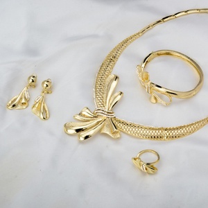 14K Gold Plated Brass Classic Zircon Women's Pakistani Indian <b>Bridal</b> <b>Jewelry</b> <b>Sets</b> Wedding Party Fashionable <b>Jewelry</b> - Product Image 3