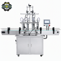 Machine de remplissage liquide entièrement automatique à 4 buses de haute précision pour détergent, huile de cuisson, huile moteur