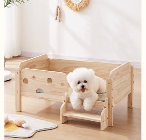 Letto per Cani di Piccola Taglia in Legno Massello Ecologico, Staccabile e Lavabile, per Tutte le Stagioni, Ideale per il Soggiorno - Product Image 1