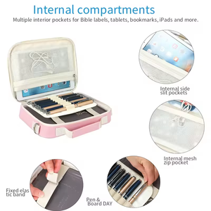 Nhà Máy Tùy Chỉnh Logo Dập Nổi Phong Cách Mềm Bìa Cầu Nguyện Bảo Vệ Dây Kéo Trường Hợp Cuốn Sách In Kinh Thánh Bao Gồm Với Dây Kéo - Product Image 2