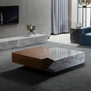 Italiaanse Stijl Luxe Thee Tafel Basse Woonkamer Meubels Ontwerp Moderne Marmeren Salontafels