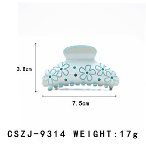 Pince à cheveux en acétate florale pastel multicolore avec accents de strass - Brillante unisexe pour les fêtes et le quotidien - Product Image 2